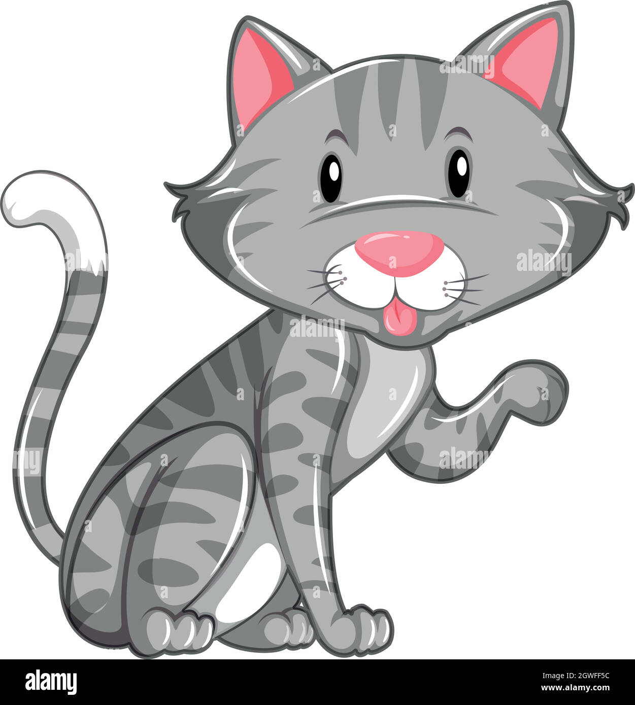 portrait of angry cat. cute grey cat face. vector illustration