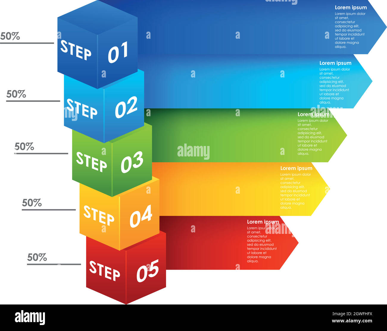 A Colourful Information Steps Stock Vector