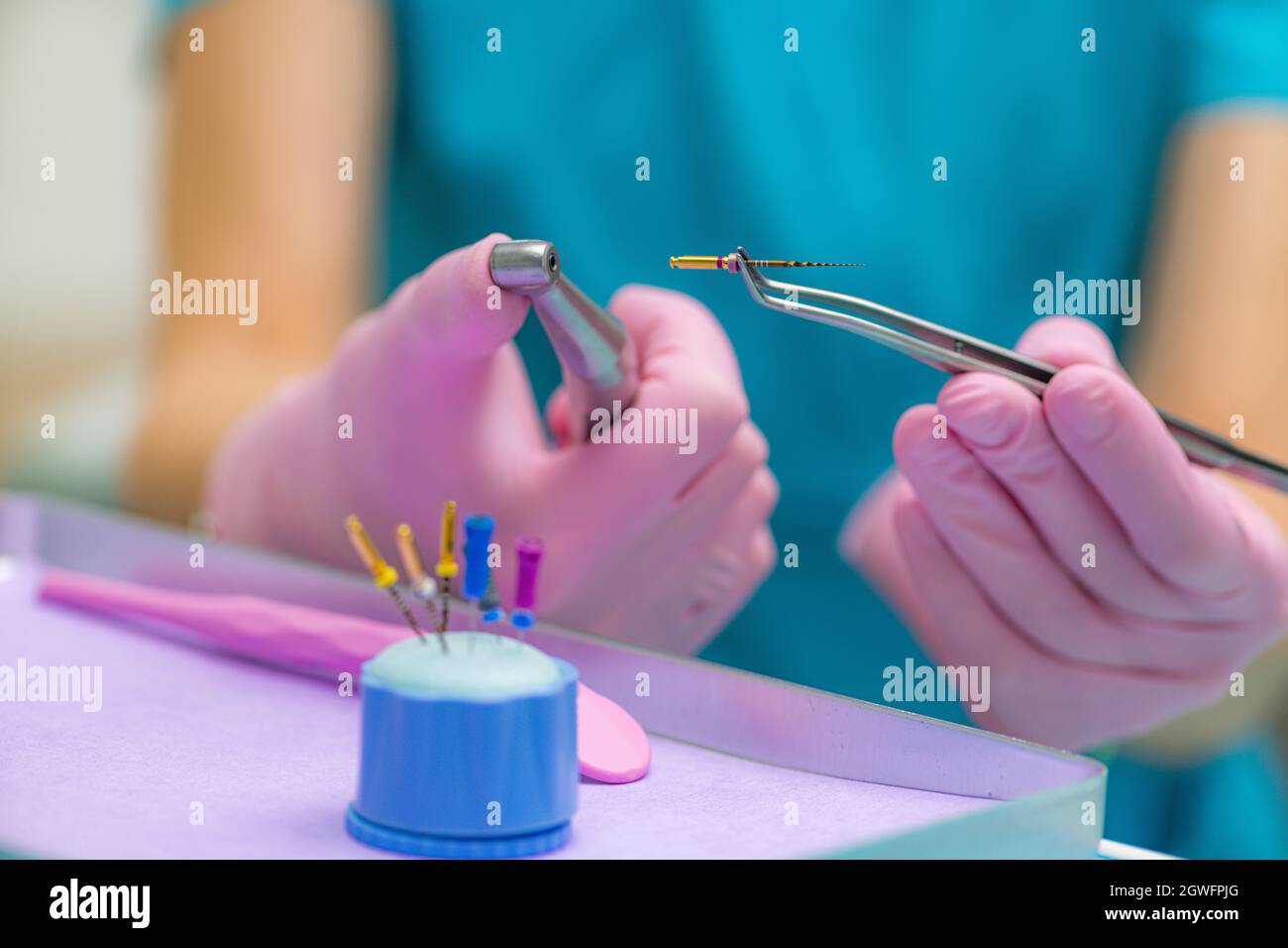 Preparing For Endodontic Root Canal Treatment Stock Photo Alamy
