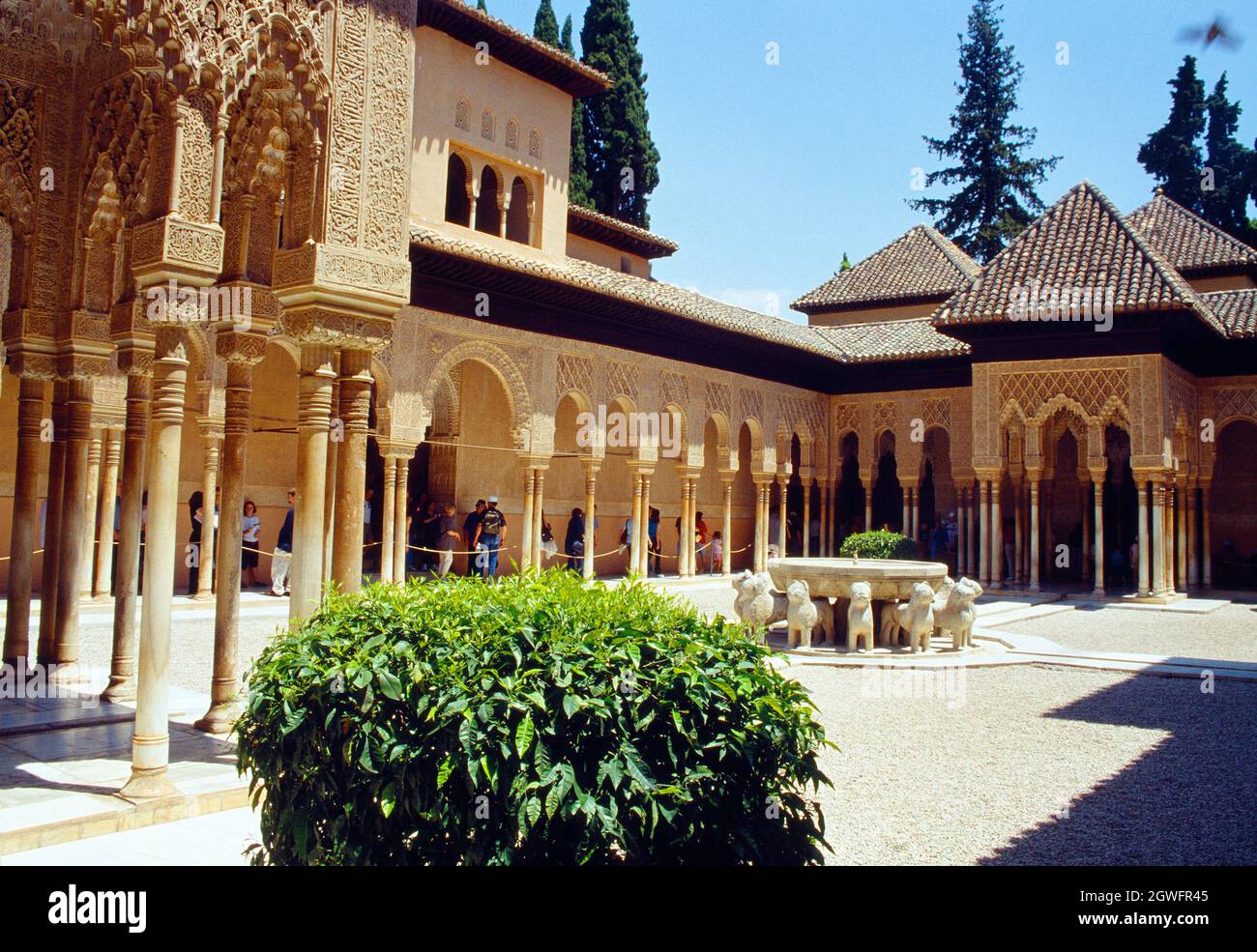 Patio de los Leones. La Alhambra, Granada, Spain. Stock Photo