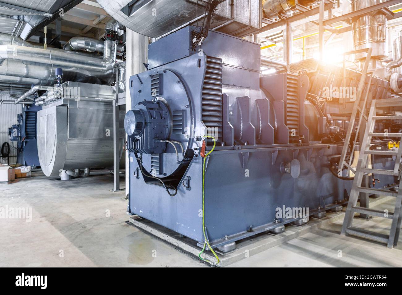 Interior of a modern gas piston power plant Stock Photo Alamy