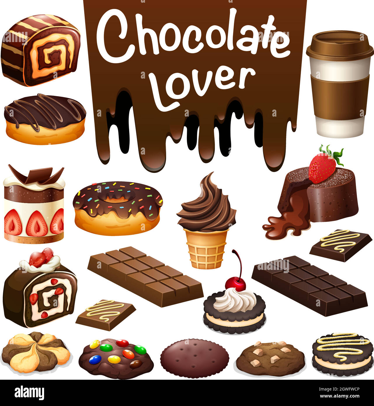 Different kind of dessert chocolate flavor Stock Vector Image & Art Alamy