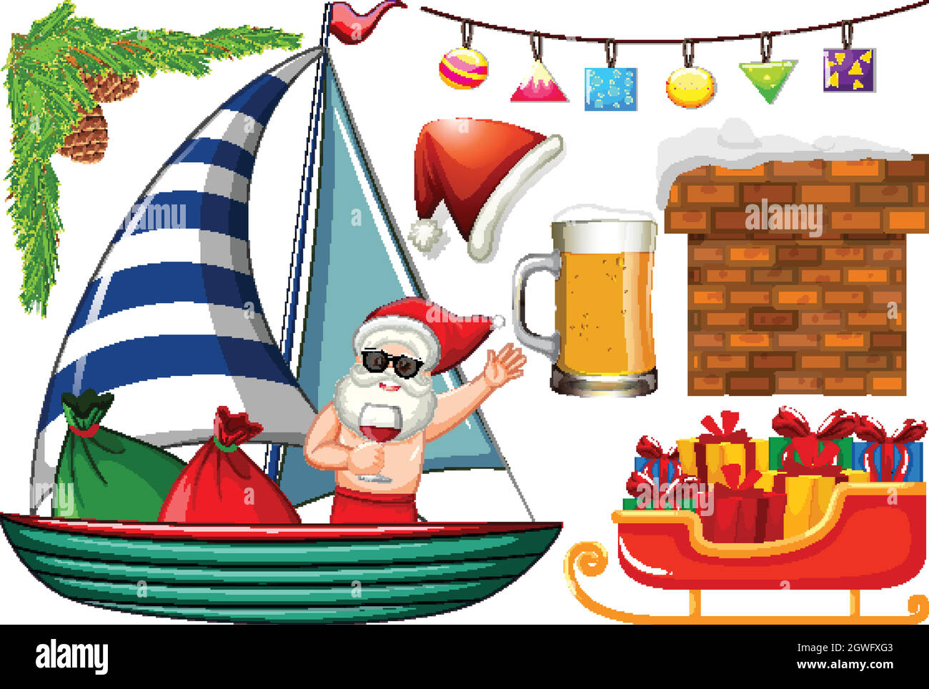 Set of Christmas element Stock Vector Image & Art - Alamy