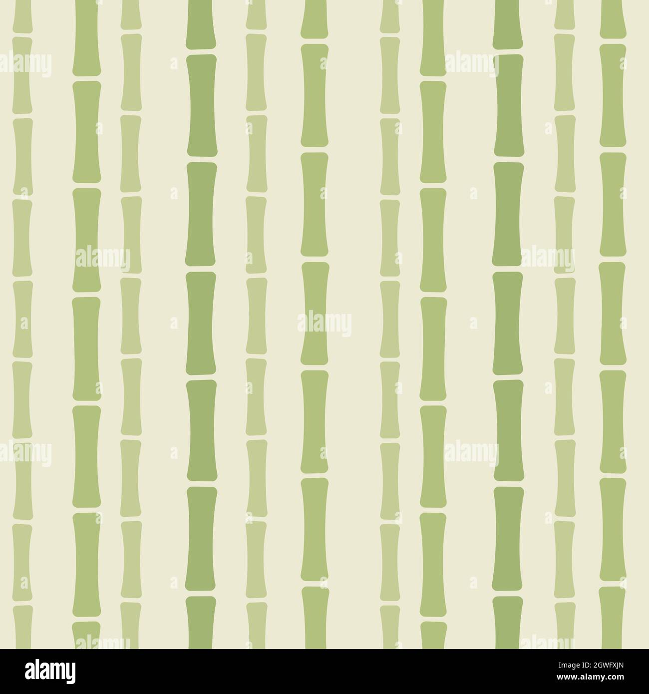 Seamless bamboo pattern. Bamboo stalks on muted beige background. Simple cartoon style vector texture. Stock Vector
