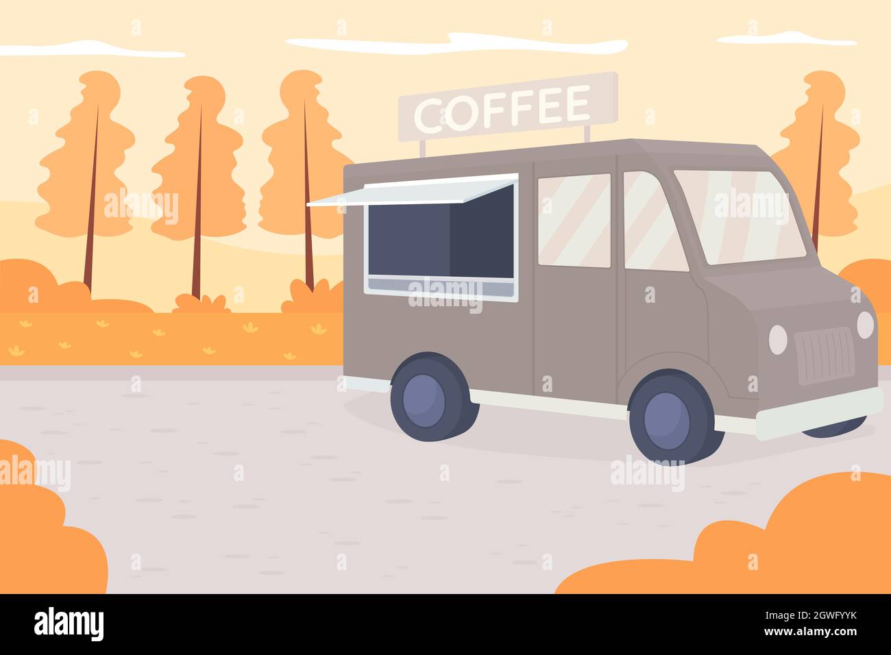 Autumn park flat color vector illustration Stock Vector Image & Art - Alamy