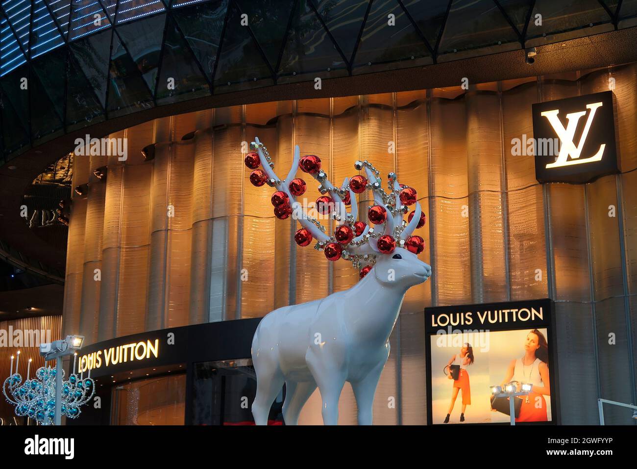 Louis Vuitton's pop-up installation of red striking shipping containers by  Virgil Abloh's idea, at ION Orchard, Singapore Stock Photo - Alamy