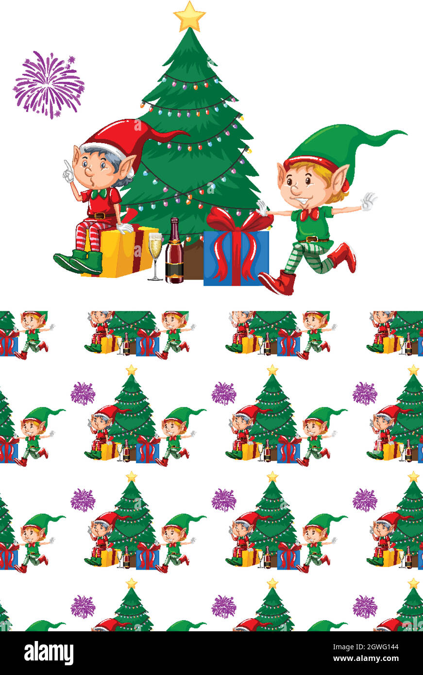 Seamless background design with christmas theme Stock Vector
