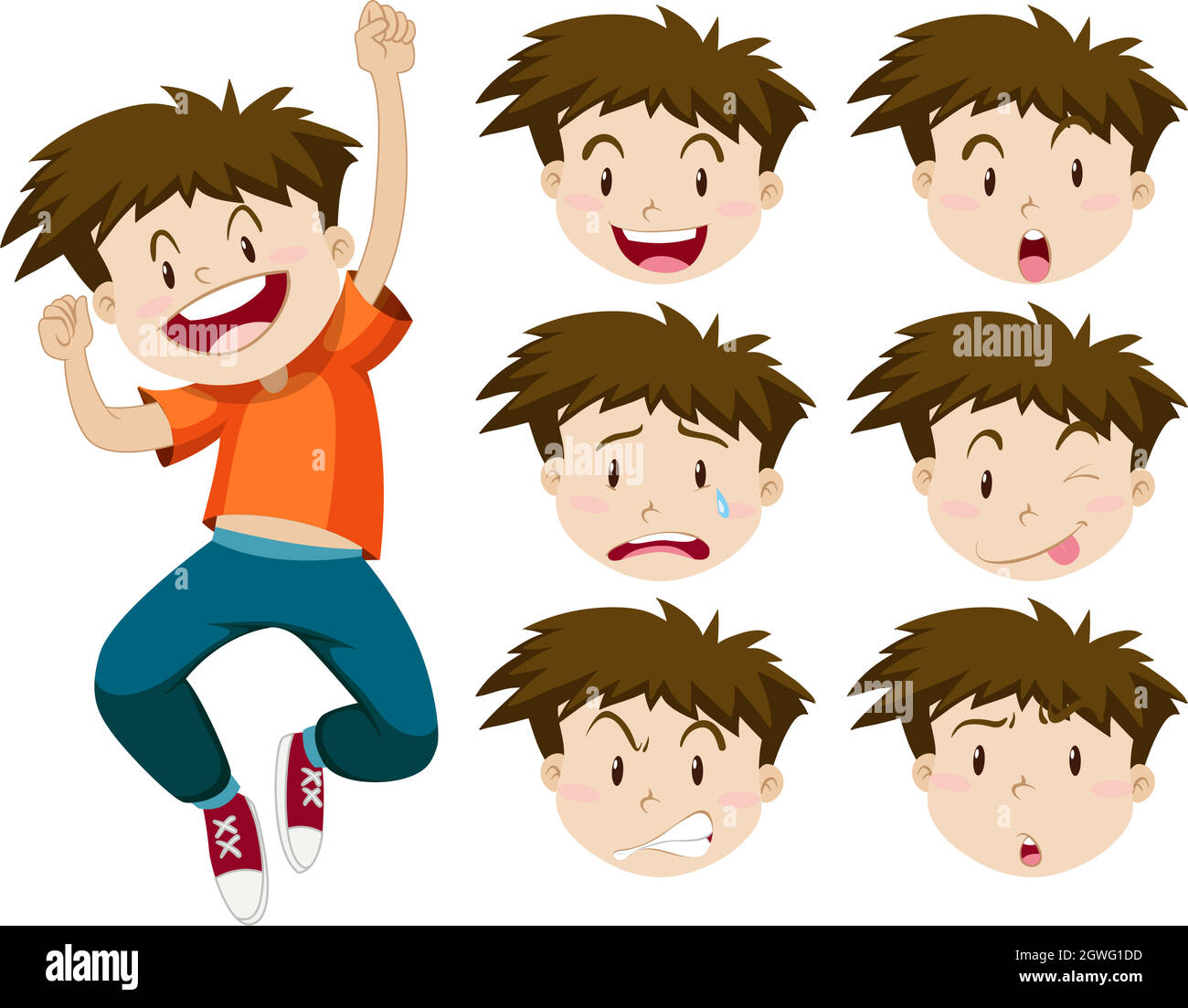 Boy with facial expressions Stock Vector Image & Art Alamy