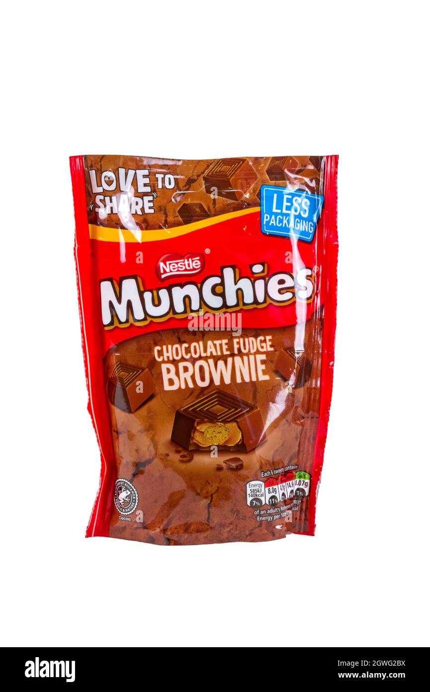 A packet of Nestle chocolate fudge brownie Munchies. Stock Photo