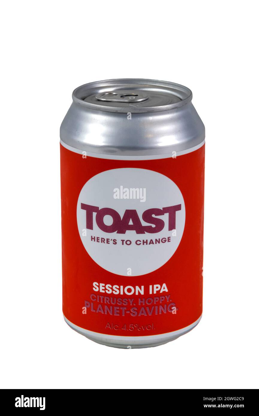 A can of Toast IPA.  Described as a Session IPA it has a strength of 4.5% ABV. Stock Photo