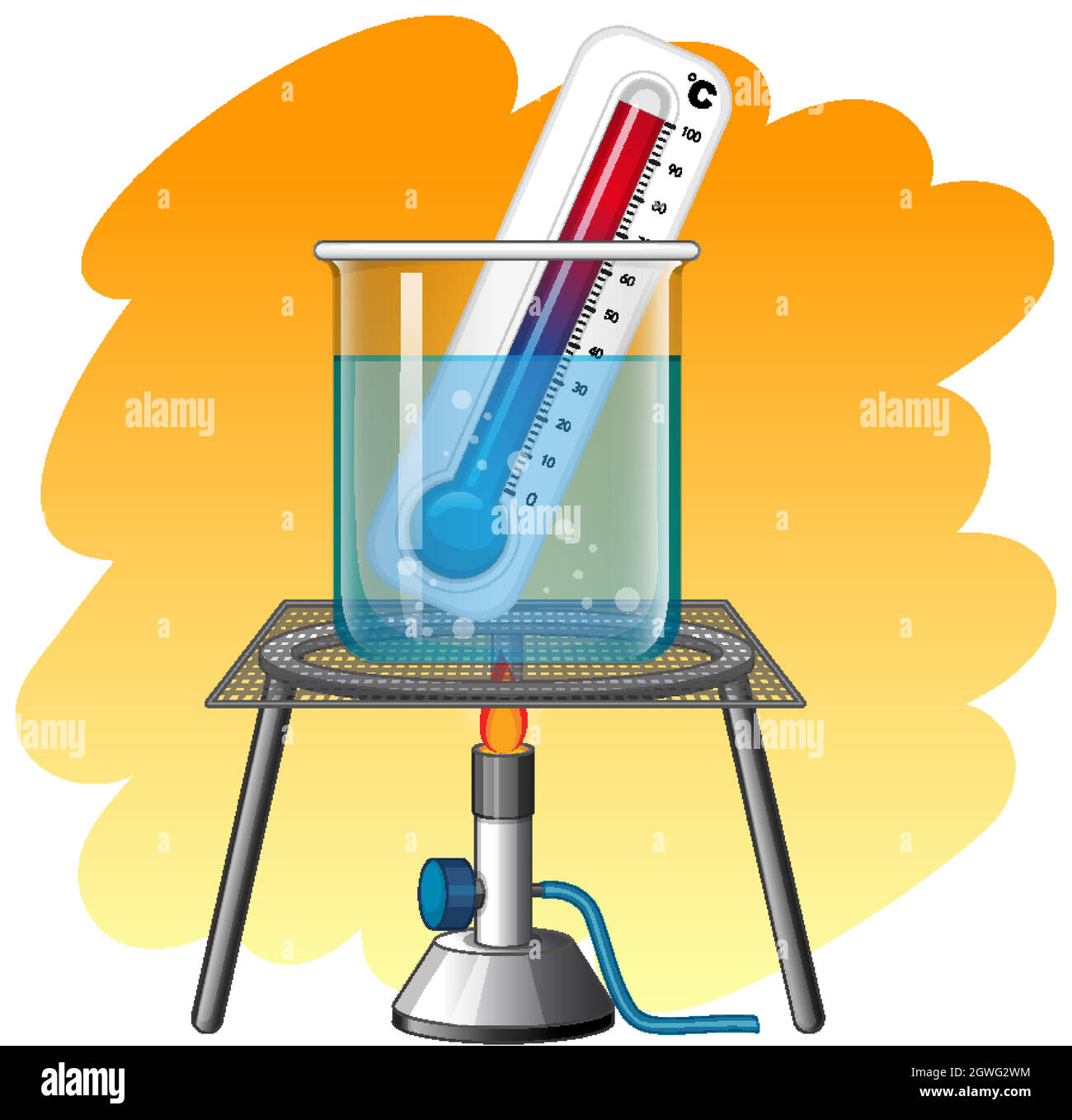 Thermometer in hot water Stock Vector