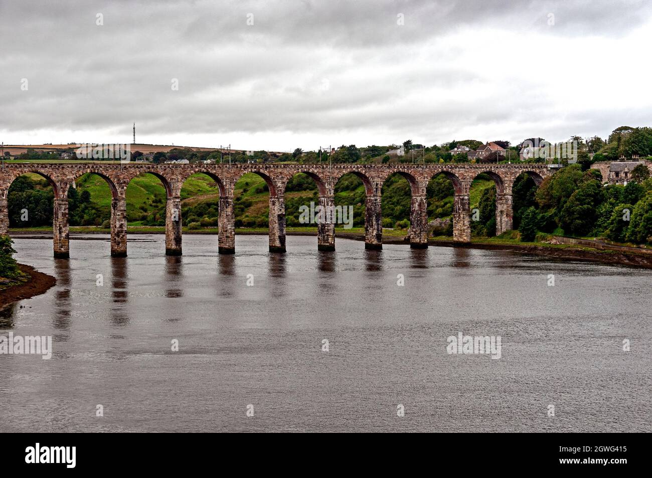 11 of 28 arches of the The Royal Border Bridge railway viaduct, a ...