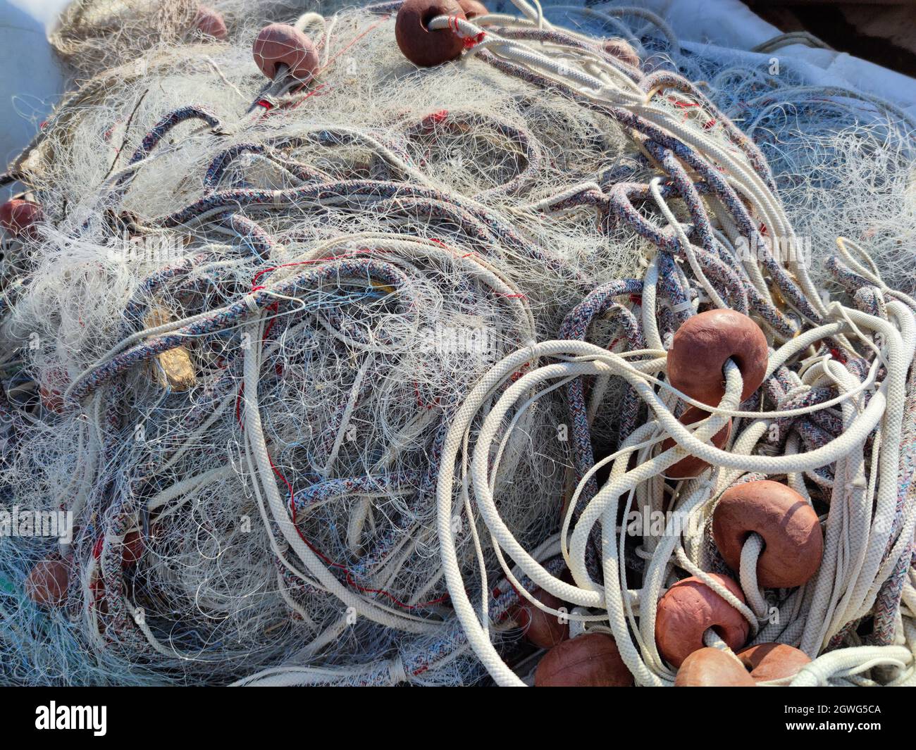 Fisherman fish fishing net close up detail Stock Photo - Alamy