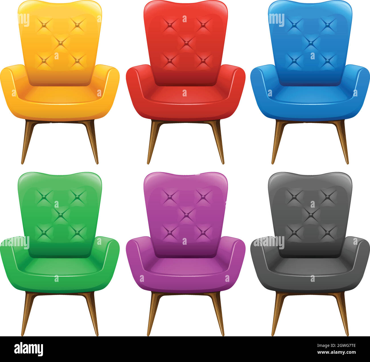 A Set of Colourful Chair Stock Vector