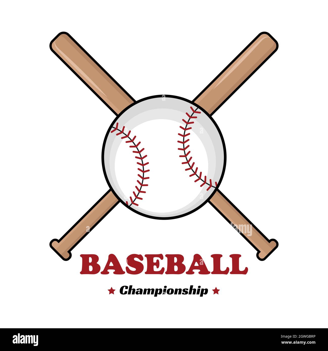 Vector crossed baseball bats ball Cut Out Stock Images & Pictures Alamy
