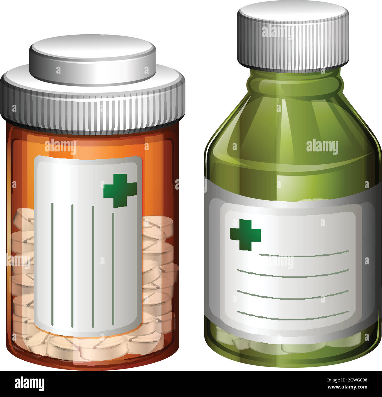 A Set of Medicine Bottle Stock Vector