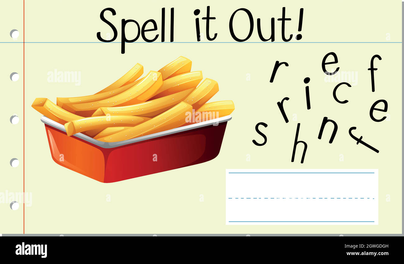 Spell English Word French Fries Stock Vector Image Art Alamy