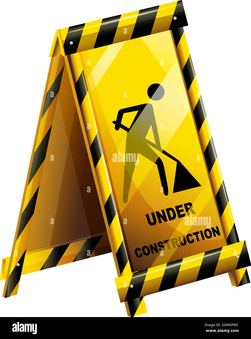 An under construction sign Stock Vector