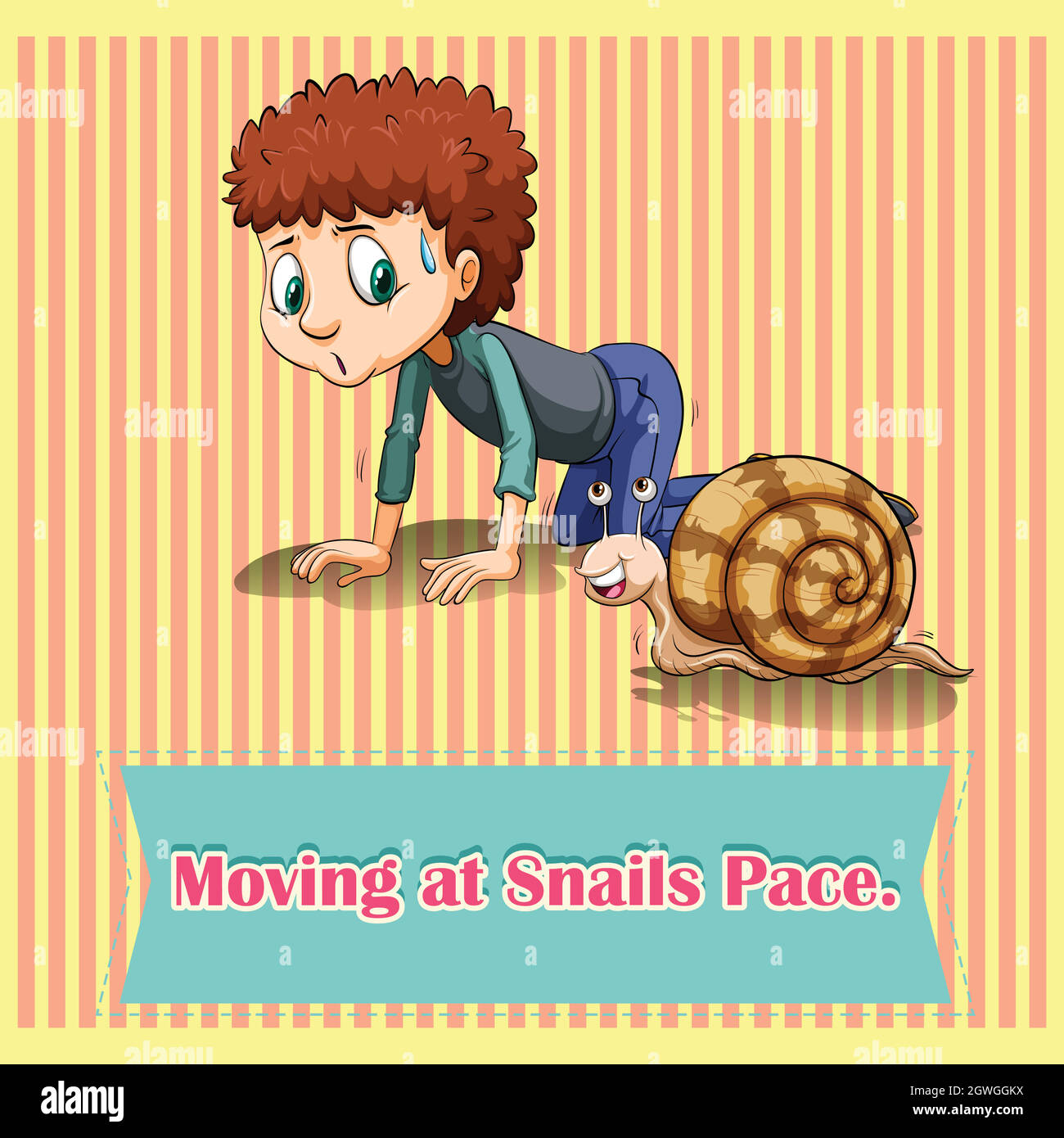 Moving at snails pace Stock Vector