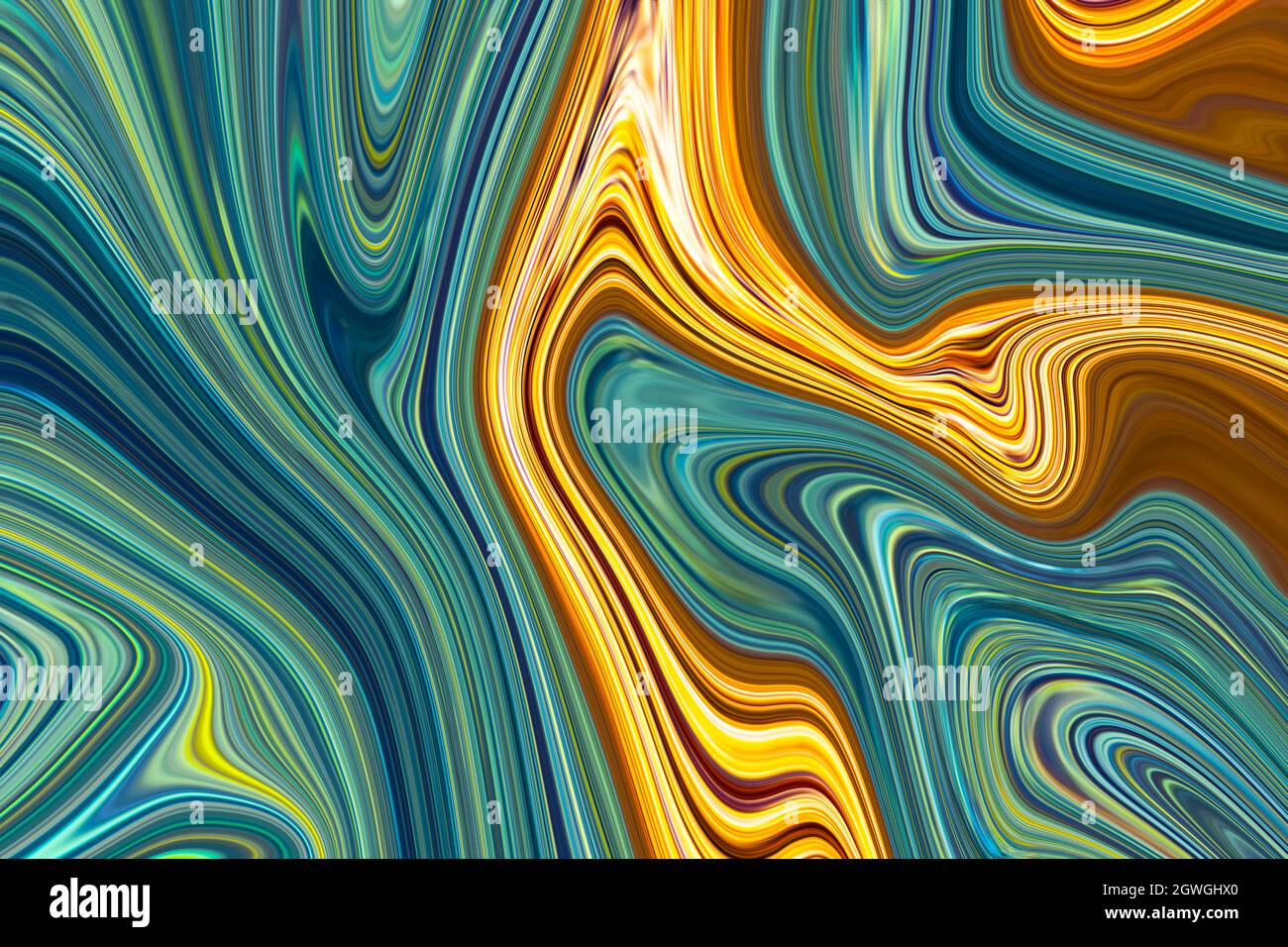 Marble ink colorful. Blue and Orange pattern texture abstract