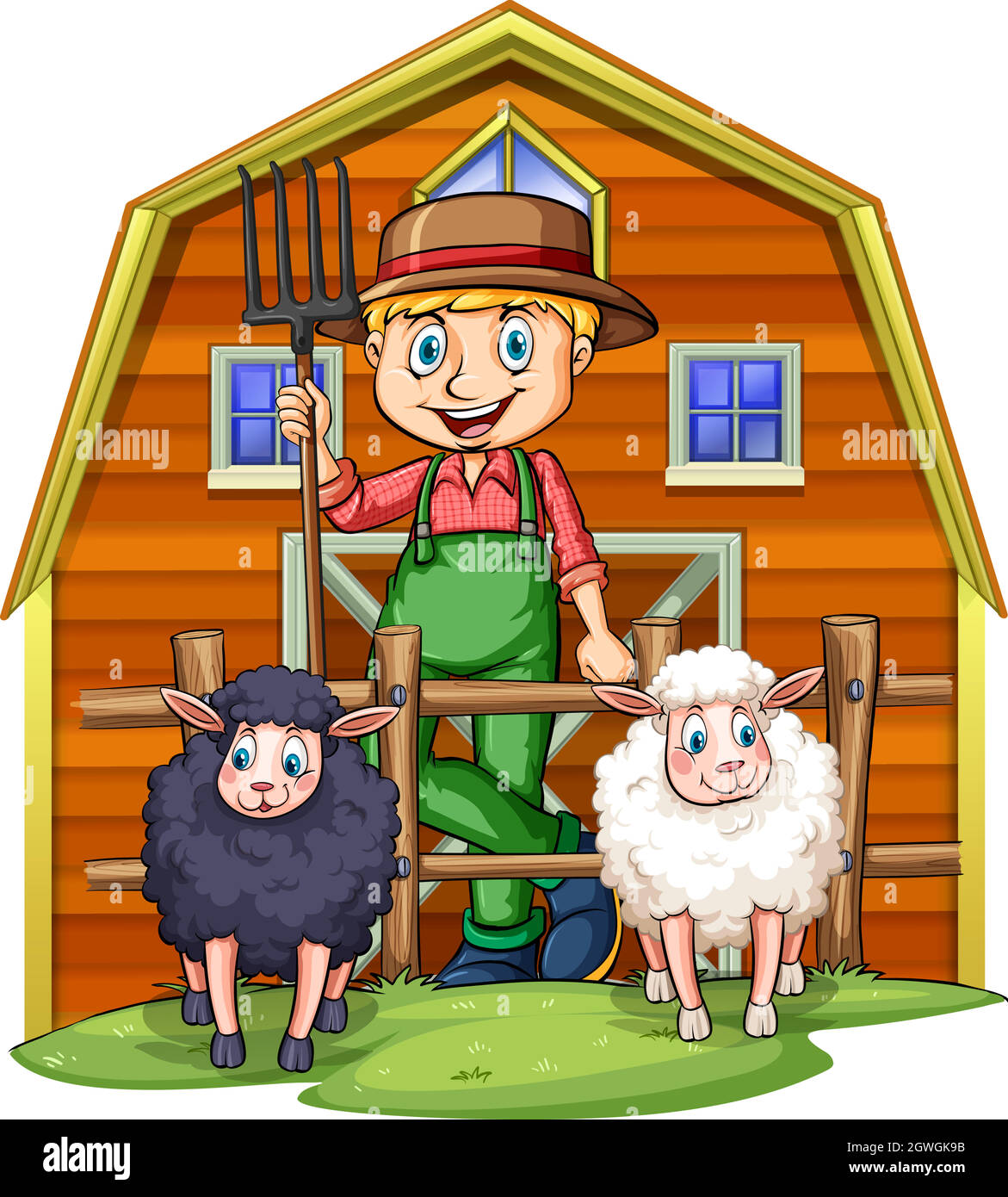 Man standing on farm Stock Vector Images - Alamy