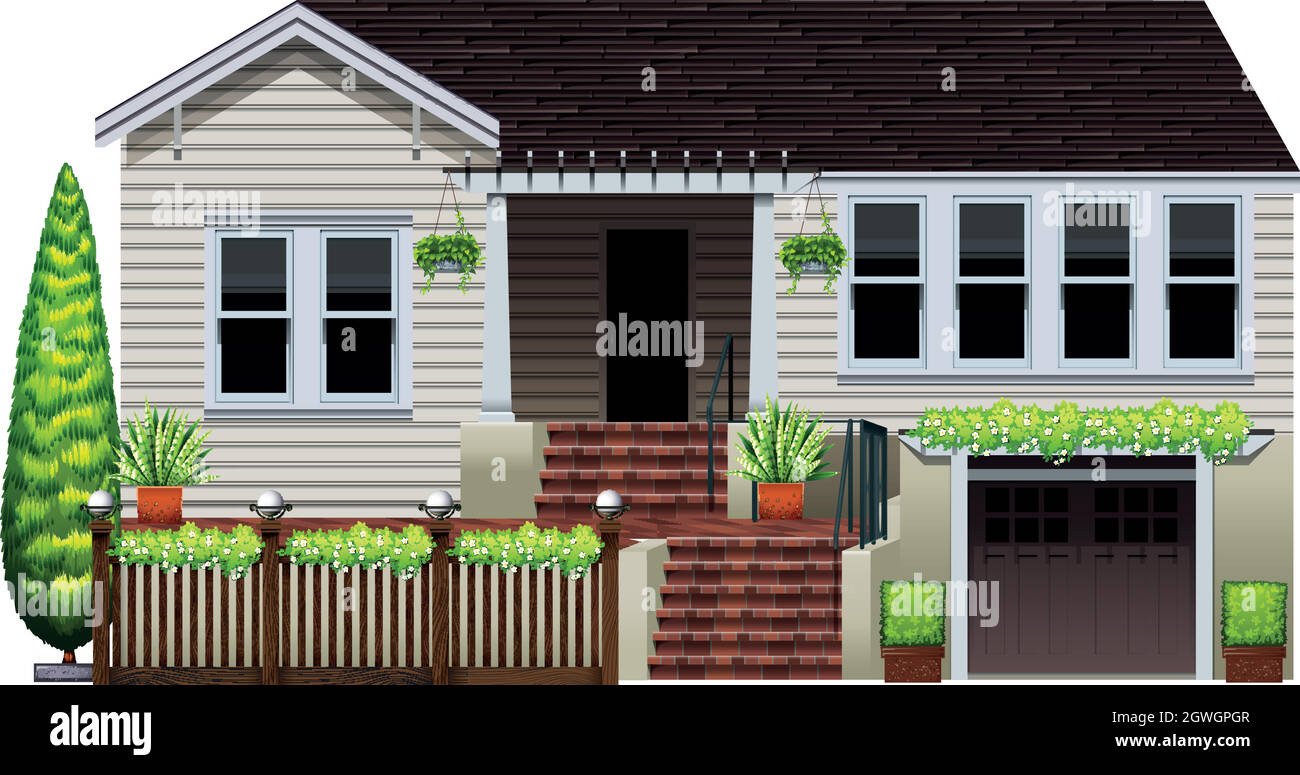 A house with plants Stock Vector