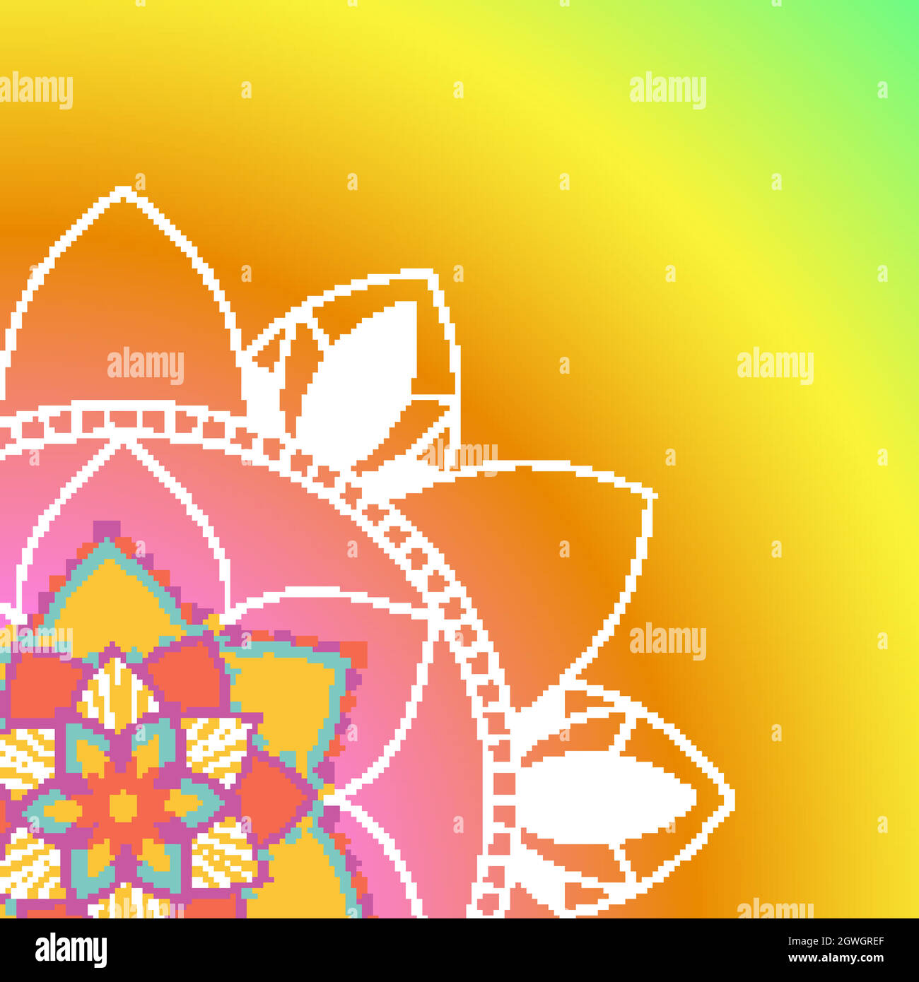 Mandala patterns on yellow background Stock Vector Image & Art - Alamy