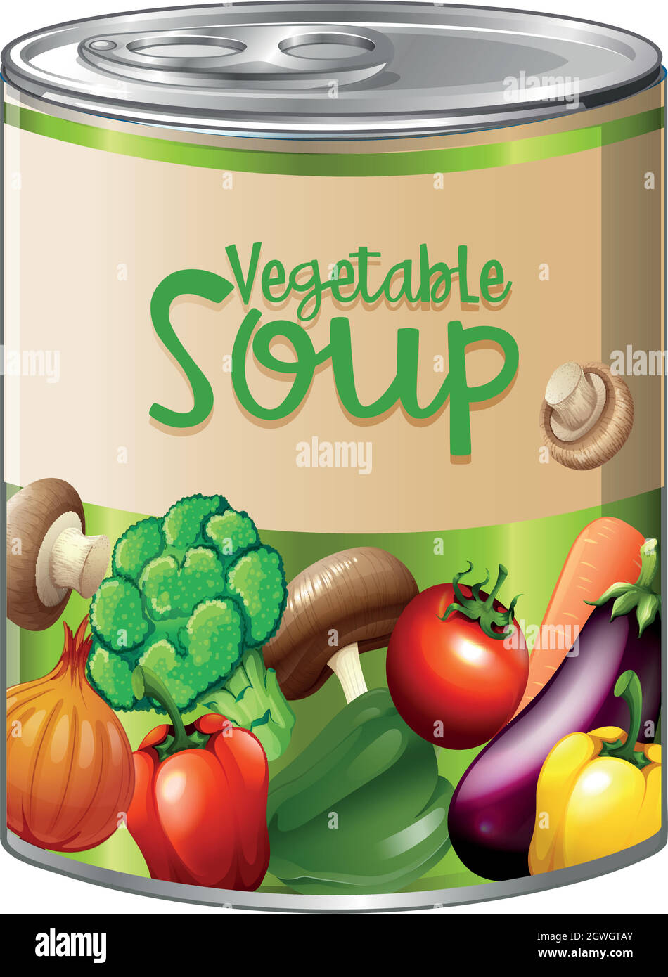 Vegetable soup in aluminum can Stock Vector Image & Art Alamy