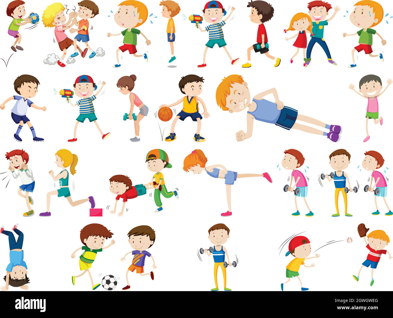 Set of active people Stock Vector