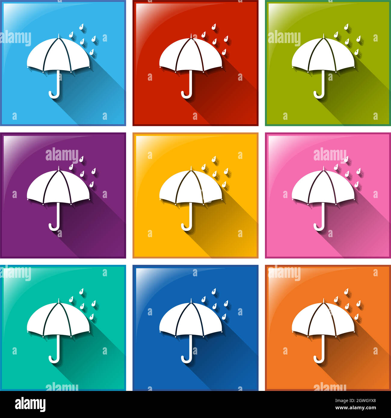 Button Card Weather Examples Buttons showing a rainy weather forecast Stock Vector Image & Art - Alamy