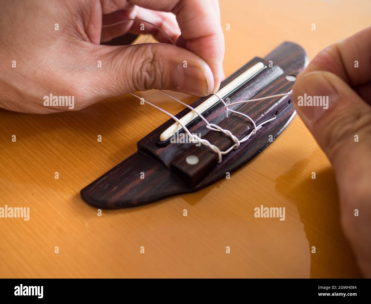 Replace Guitar Strings Classical Stock Photo Alamy