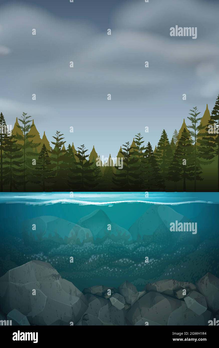 An underwater nature landscape Stock Vector Image & Art - Alamy