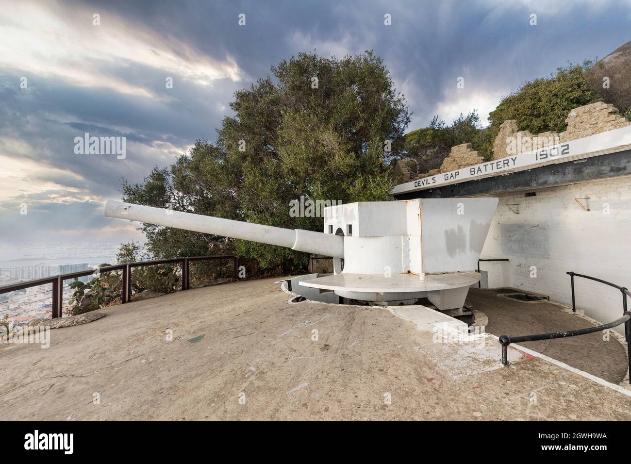Cannon at Devil’s Gap Battery, Gibraltar Stock Photo - Alamy