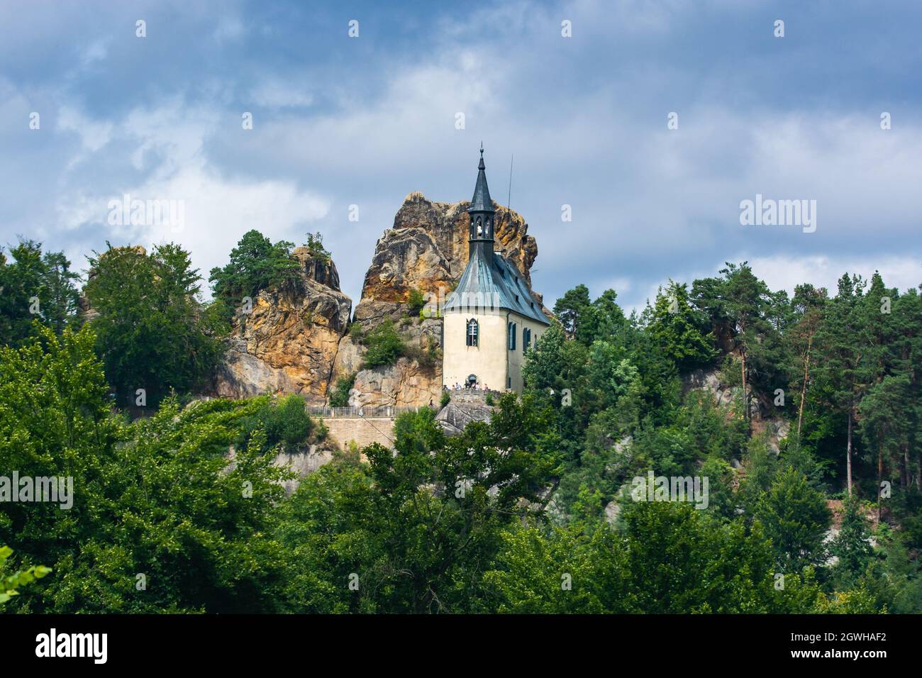 Mala Skala, Czech republic - August 07, 2021. Mala Skala - Little Rock Castle in Summer Stock Photo