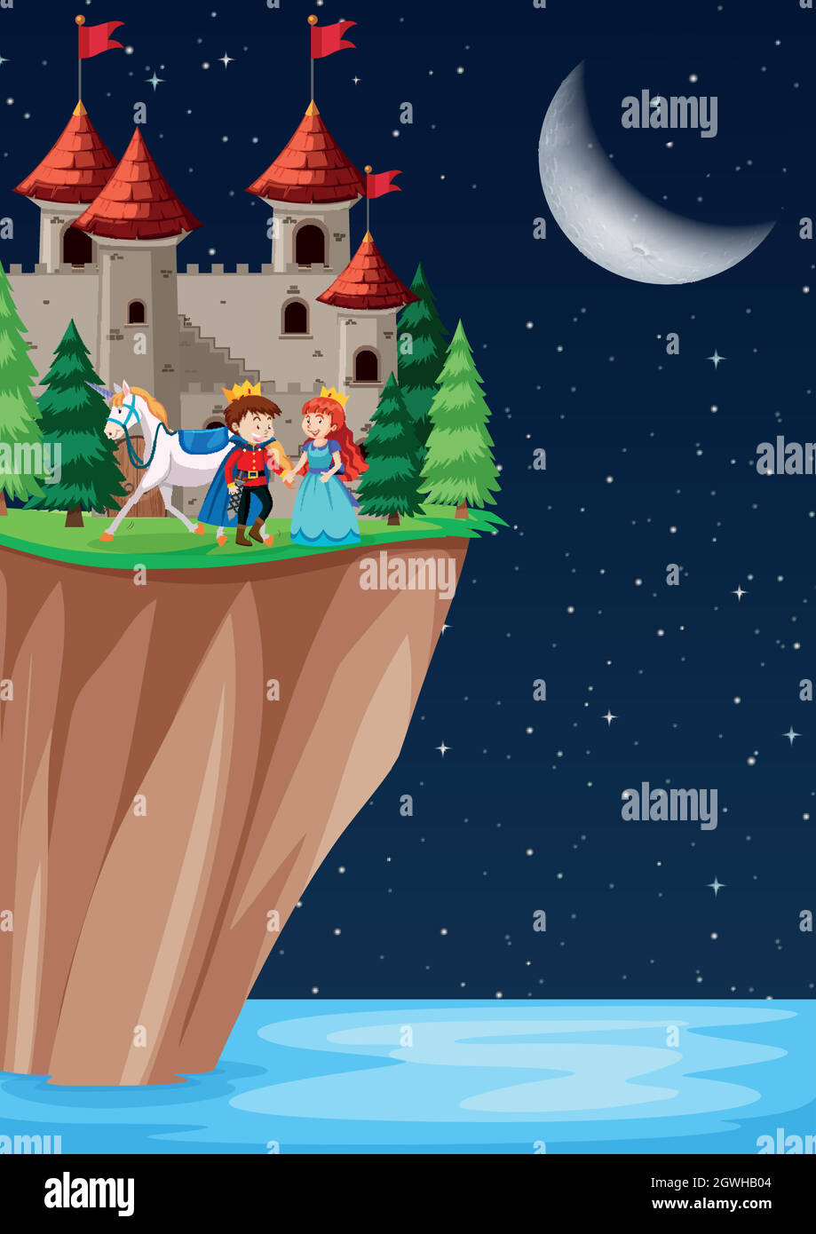 Prince and princes at the castle Stock Vector Image & Art Alamy