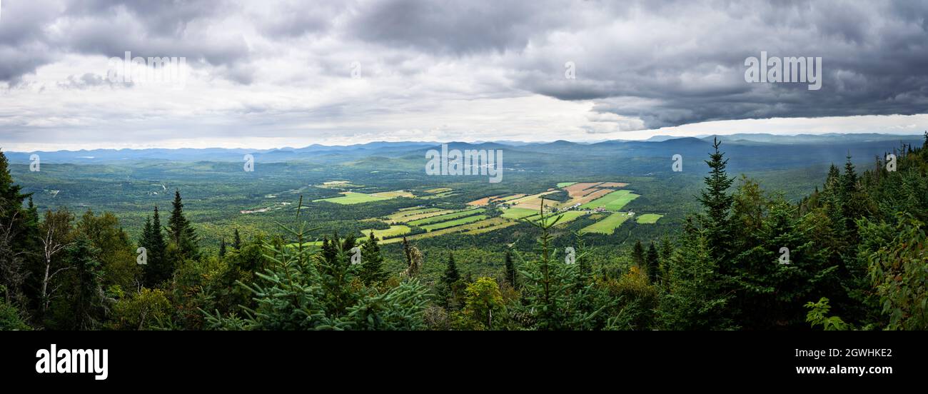 Panoramic view from Mont-Mégantic national park, the world’s first International Dark Sky Reserve. Stock Photo