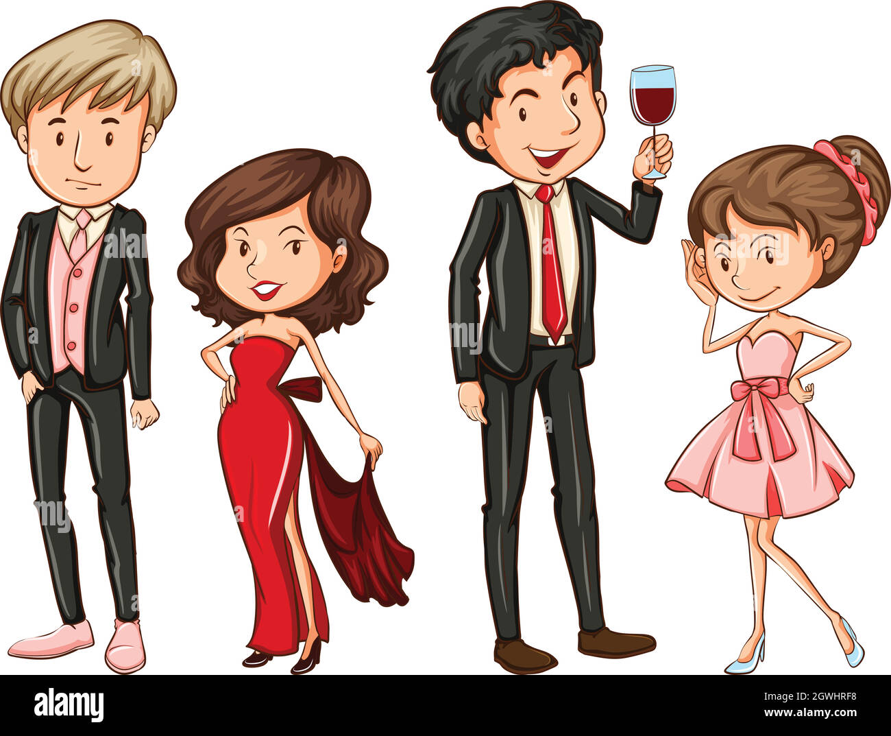 People in their formal attires Stock Vector