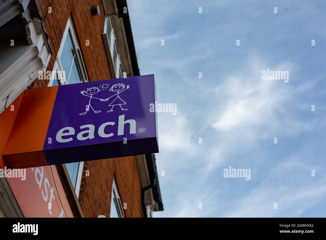 Felixstowe Suffolk UK September 17 2021 Each charity shop store logo