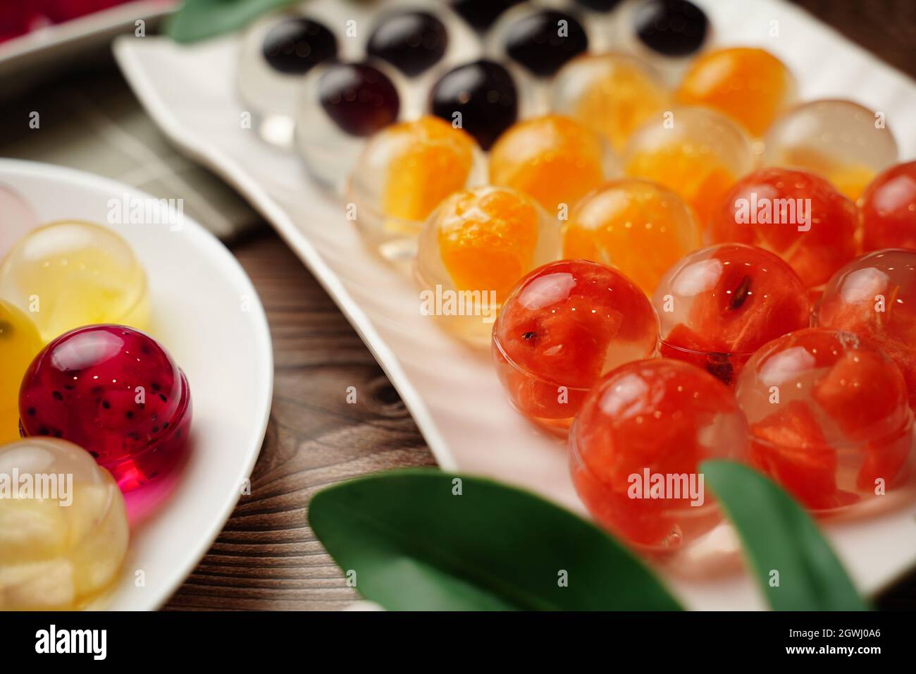 Fruit Jelly Agar Agar Fruit Cake Healthy Vegan. Dragon Fruit Passion