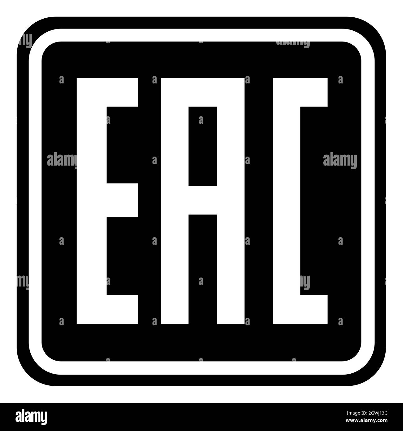 EAC sign, single icon product mark package. Euroasion symbol isolated