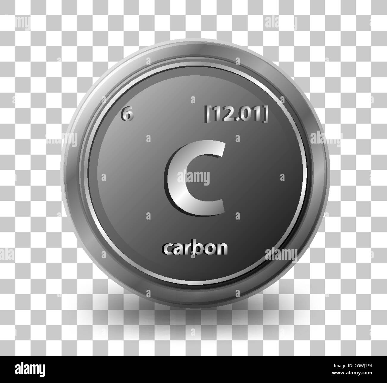 Carbon table element vector icon. Periodic carbon chemistry atom