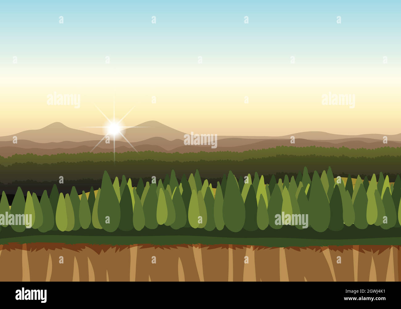 A flat nature landscape Stock Vector Image & Art - Alamy