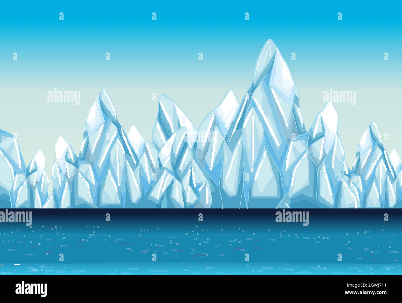Background with glacier and ocean Stock Vector