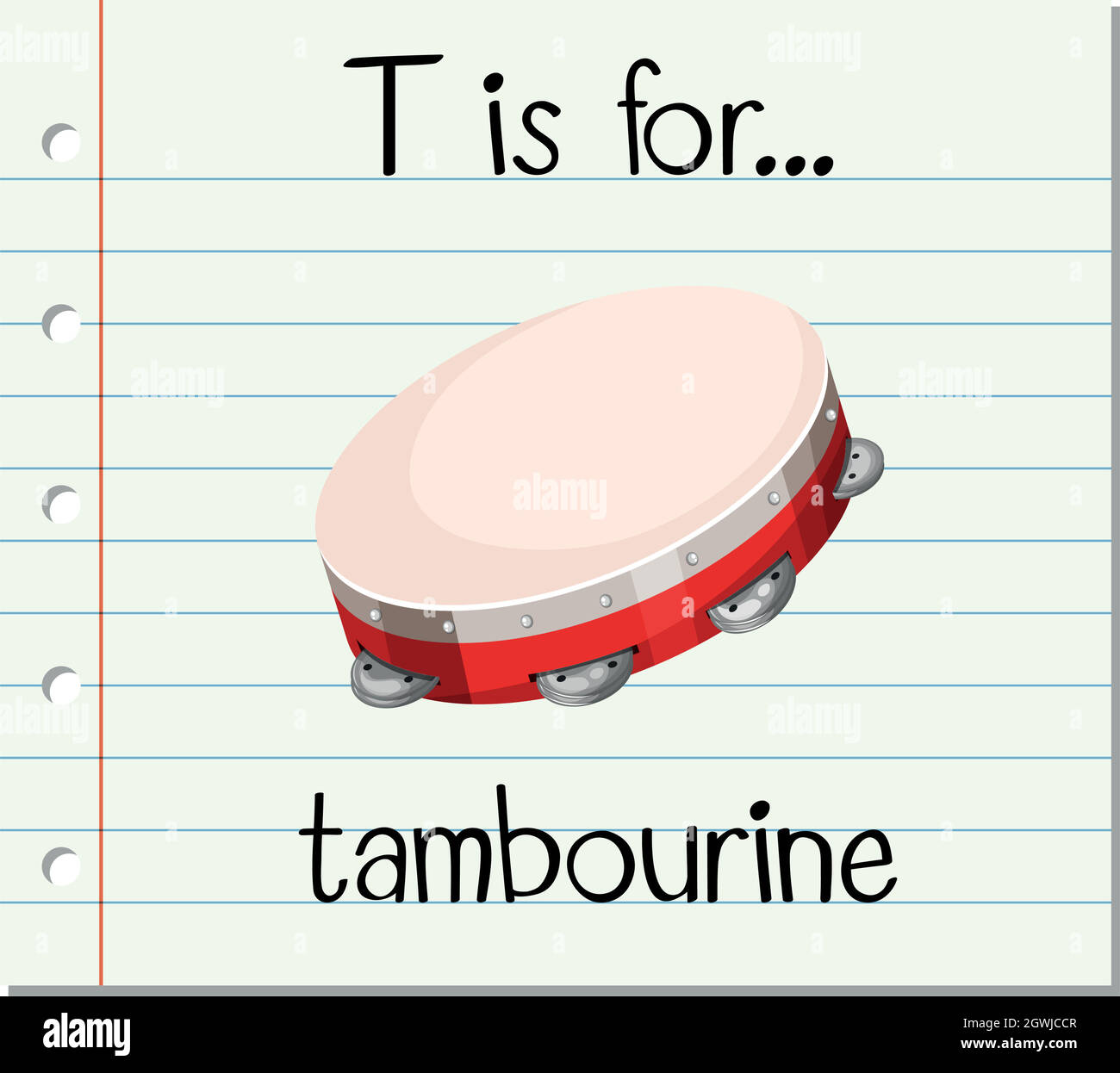 Flashcard letter T is for tambourine Stock Vector Image & Art - Alamy