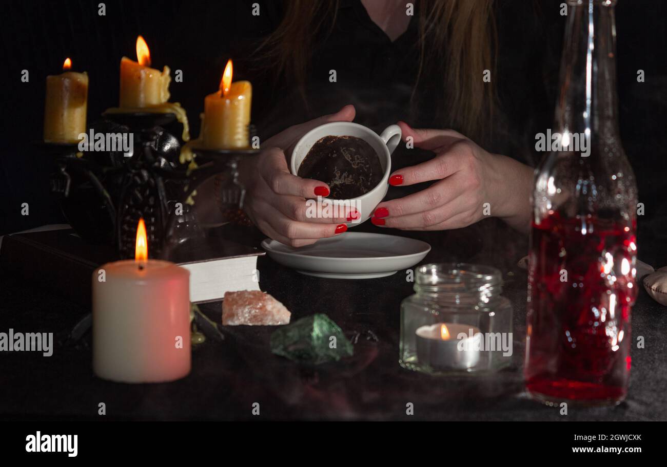 On Coffee Grounds. A Fortune Teller's Hands, A Cup Of