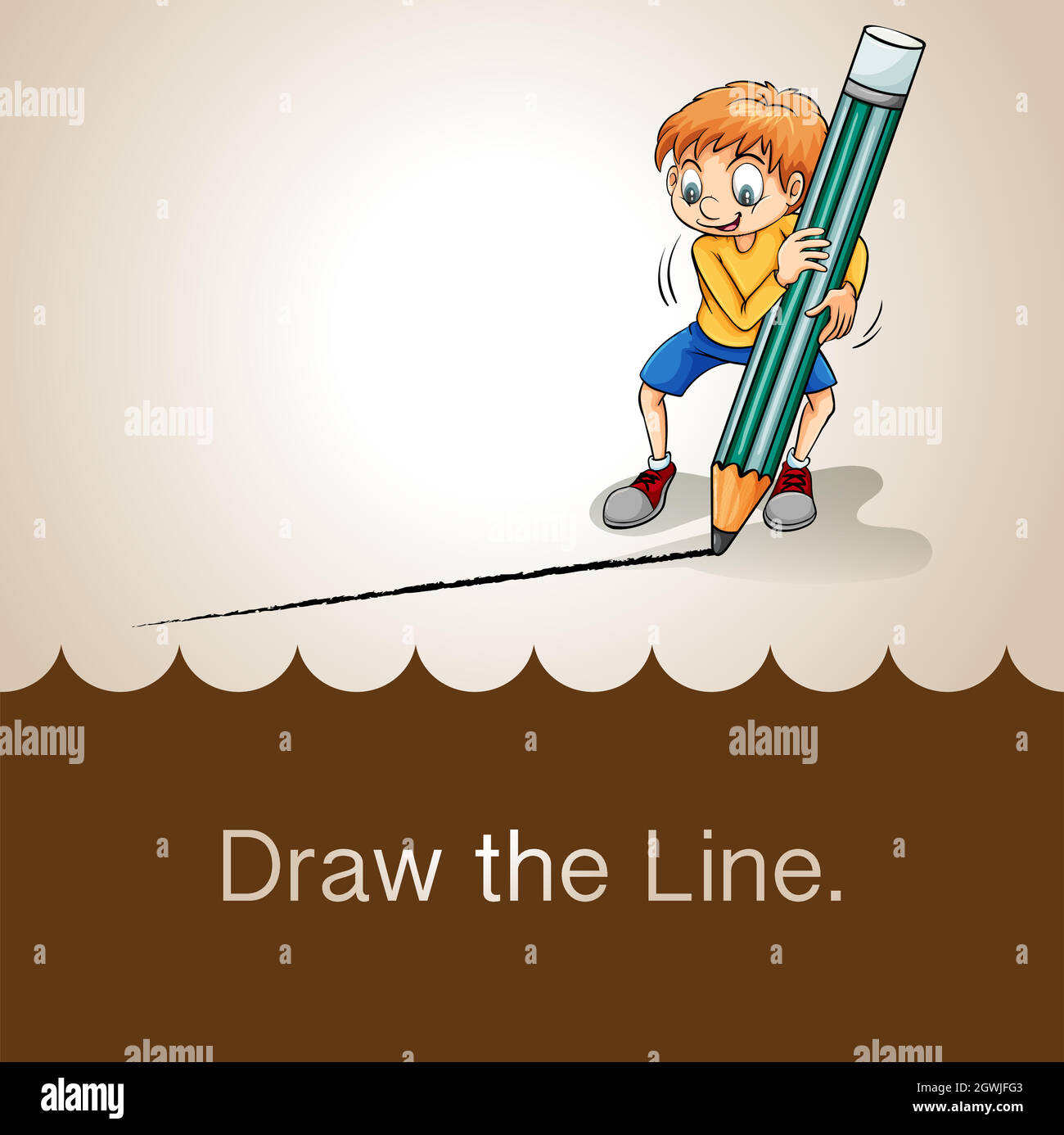 Old saying draw the line Stock Vector