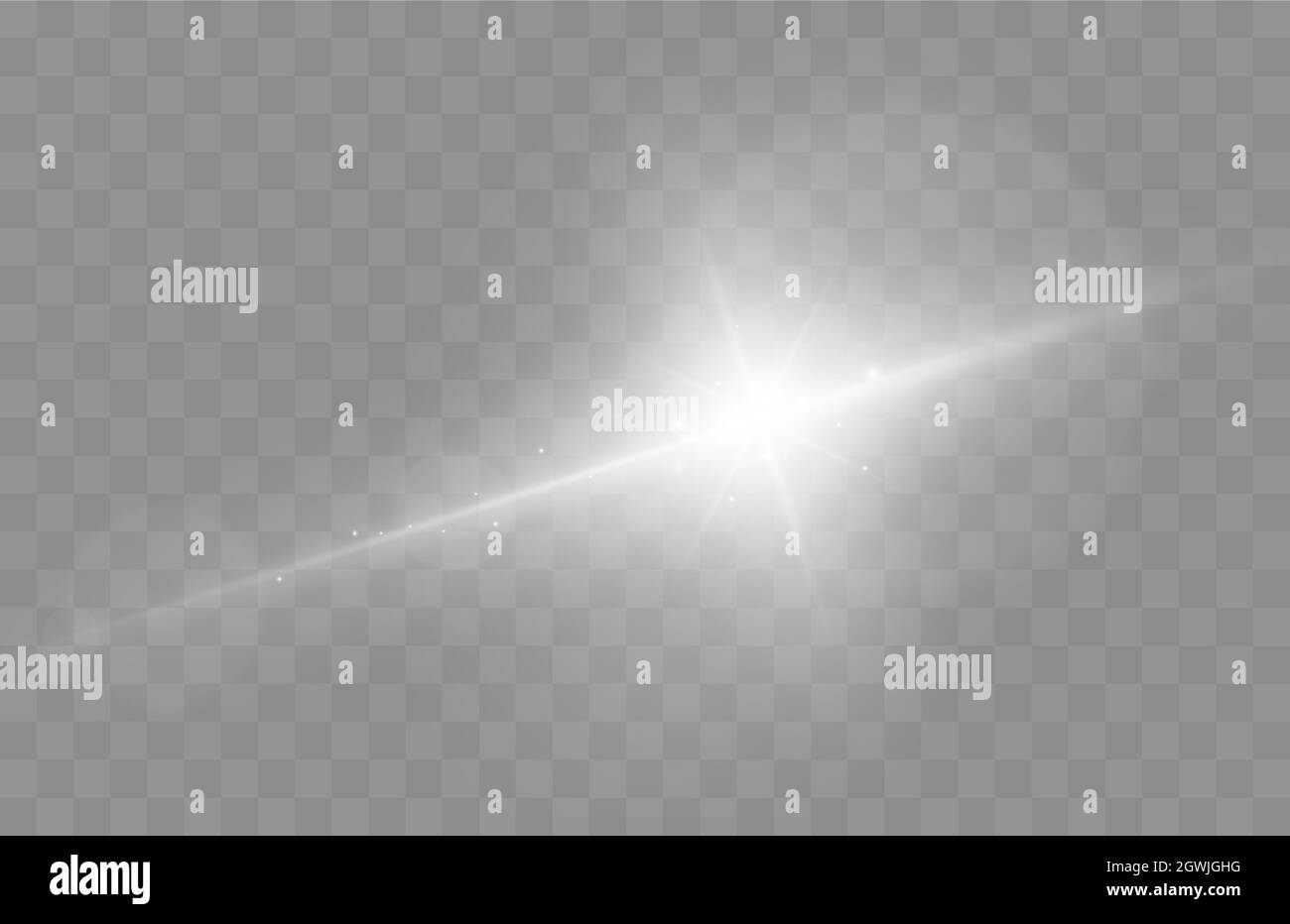 Lens flare vector illustration. Glowing spark light effect isolated on transparent background. Stock Vector