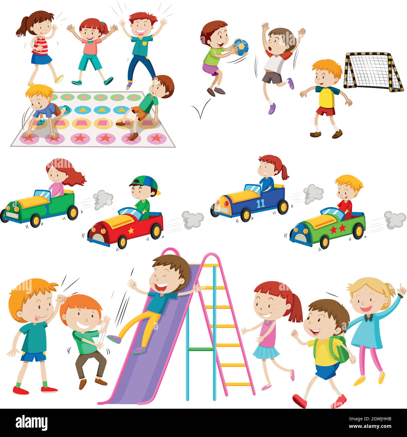 Young girl playing football Stock Vector Images Alamy