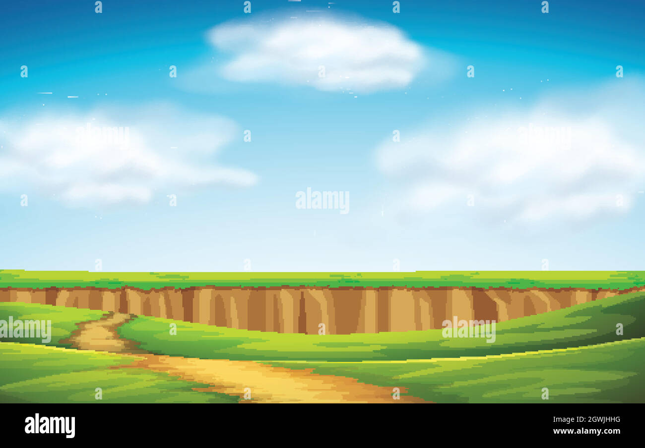 Green field and blue sky view Stock Vector Images - Alamy