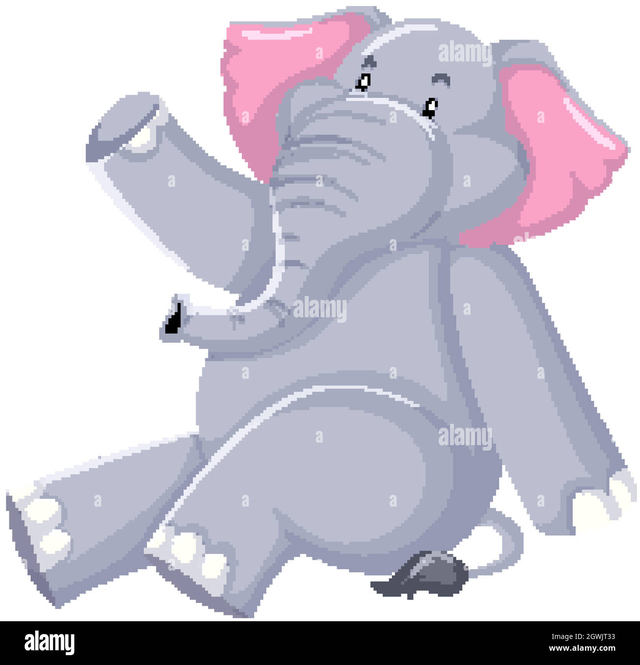 Cute elephant sitting on white background Stock Vector Image & Art - Alamy